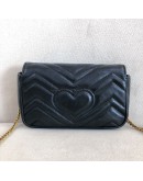 GUCCI GG Marmont Mini Shoulder Bag in Black Lambskin – GHW