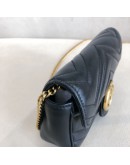 GUCCI GG Marmont Mini Shoulder Bag in Black Lambskin – GHW