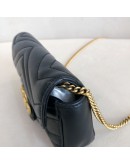 GUCCI GG Marmont Mini Shoulder Bag in Black Lambskin – GHW