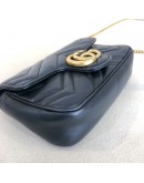 GUCCI GG Marmont Mini Shoulder Bag in Black Lambskin – GHW