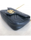GUCCI GG Marmont Mini Shoulder Bag in Black Lambskin – GHW