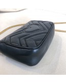 GUCCI GG Marmont Mini Shoulder Bag in Black Lambskin – GHW
