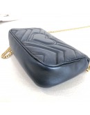 GUCCI GG Marmont Mini Shoulder Bag in Black Lambskin – GHW