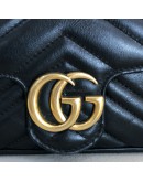 GUCCI GG Marmont Mini Shoulder Bag in Black Lambskin – GHW