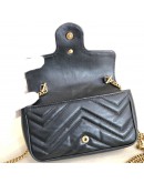 GUCCI GG Marmont Mini Shoulder Bag in Black Lambskin – GHW
