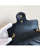 GUCCI GG Marmont Mini Shoulder Bag in Black Lambskin – GHW