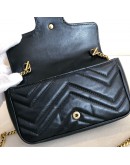 GUCCI GG Marmont Mini Shoulder Bag in Black Lambskin – GHW