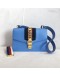 GUCCI Sylvie Medium Shoulder Bag in Blue Calfskin with Leather & Ribbon Strap – GHW