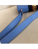 GUCCI Sylvie Medium Shoulder Bag in Blue Calfskin with Leather & Ribbon Strap – GHW
