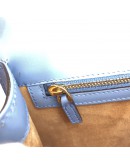 GUCCI Sylvie Medium Shoulder Bag in Blue Calfskin with Leather & Ribbon Strap – GHW