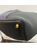 HERMES Picotin Lock 18 Taurillon Clemence Handbag in Bi-Color Black & Navy – GHW (Stamp Y)