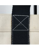 HERMES Classic Canvas Shopping Tote Bag in Off White/Black