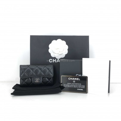 CHANEL Classic Card Holder in Black Caviar Leather – SHW (31 Series – Year 2021)