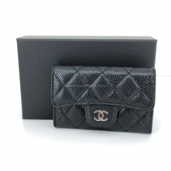 CHANEL Classic Card Holder in Black Caviar Leather – SHW (31 Series – Year 2021)