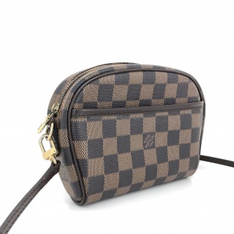 LOUIS VUITTON Damier Ebene Ipanema Pochette Crossbody Bag with Shoulder Strap & Waist Belt – GHW