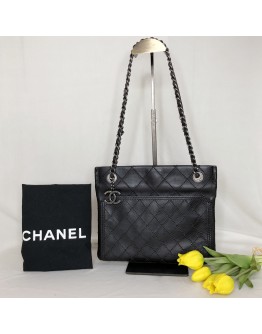 CHANEL Matrasse Black Calfskin Chain Shoulder/Crossbody Bag - RHW (20 Series - Year 2015)