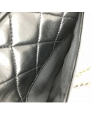 CHANEL Vintage Small Camera Bag with CC Stitch Mark & Fringe in Black Lambskin - GHW