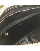 CHANEL Vintage Small Camera Bag with CC Stitch Mark & Fringe in Black Lambskin - GHW