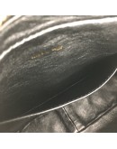 CHANEL Vintage Small Camera Bag with CC Stitch Mark & Fringe in Black Lambskin - GHW