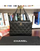 CHANEL Vintage Black Quilted Caviar Shoulder Bag - GHW