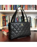 CHANEL Vintage Black Quilted Caviar Shoulder Bag - GHW