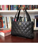 CHANEL Vintage Black Quilted Caviar Shoulder Bag - GHW