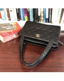 CHANEL Vintage Black Quilted Caviar Shoulder Bag - GHW