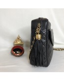 CHANEL Vintage Medium Camera Bag with CC Logo Flap & Fringe in Black Lambskin – GHW