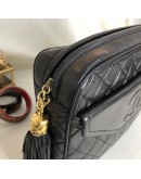 CHANEL Vintage Medium Camera Bag with CC Logo Flap & Fringe in Black Lambskin – GHW