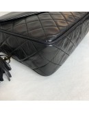 CHANEL Vintage Medium Camera Bag with CC Logo Flap & Fringe in Black Lambskin – GHW