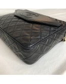 CHANEL Vintage Medium Camera Bag with CC Logo Flap & Fringe in Black Lambskin – GHW