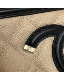 CHANEL CC Filigree Wallet on Chain (WOC) in Black x Beige Caviar – Light Gold Hardware