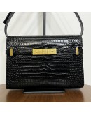 YVES SAINT LAURENT Small Manhattan Shoulder Bag in Shiny Crocodile Embossed Leather – GHW (Year 2021)