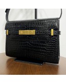 YVES SAINT LAURENT Small Manhattan Shoulder Bag in Shiny Crocodile Embossed Leather – GHW (Year 2021)