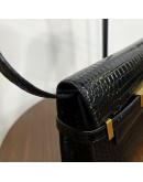YVES SAINT LAURENT Small Manhattan Shoulder Bag in Shiny Crocodile Embossed Leather – GHW (Year 2021)