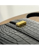 YVES SAINT LAURENT Small Manhattan Shoulder Bag in Shiny Crocodile Embossed Leather – GHW (Year 2021)