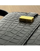 YVES SAINT LAURENT Small Manhattan Shoulder Bag in Shiny Crocodile Embossed Leather – GHW (Year 2021)