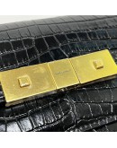 YVES SAINT LAURENT Small Manhattan Shoulder Bag in Shiny Crocodile Embossed Leather – GHW (Year 2021)