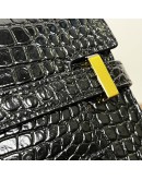 YVES SAINT LAURENT Small Manhattan Shoulder Bag in Shiny Crocodile Embossed Leather – GHW (Year 2021)