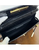 YVES SAINT LAURENT Small Manhattan Shoulder Bag in Shiny Crocodile Embossed Leather – GHW (Year 2021)