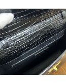 YVES SAINT LAURENT Small Manhattan Shoulder Bag in Shiny Crocodile Embossed Leather – GHW (Year 2021)