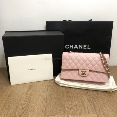 CHANEL Medium 22C Classic Flap (CF) Shoulder Bag in Pink Caviar – GHW (Microchip – Year 2022)