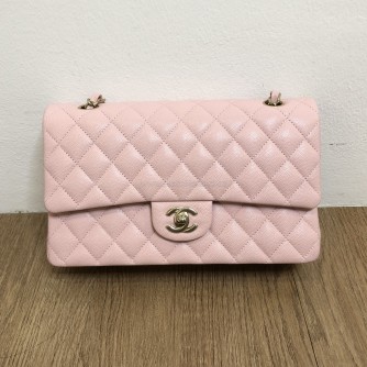 CHANEL Medium 22C Classic Flap (CF) Shoulder Bag in Pink Caviar – GHW (Microchip – Year 2022)