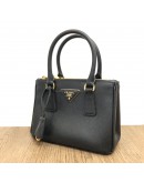 PRADA 1BA906 Galleria Mini Bag in Black Saffiano Lux Leather with Shoulder Strap – GHW (Year 2022)