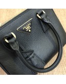 PRADA 1BA906 Galleria Mini Bag in Black Saffiano Lux Leather with Shoulder Strap – GHW (Year 2022)