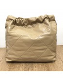 CHANEL 22 Small Shoulder bag in Quilted Beige Shiny Calfskin – GHW (Microchip – Year 2024)