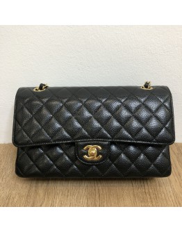 CHANEL Medium Classic Flap (CF) Shoulder Bag in Black Caviar – GHW (Microchip – Year 2022)
