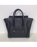 CELINE Nano Luggage with Shoulder Strap in Black Grained Calfskin - SHW (Year 2019)