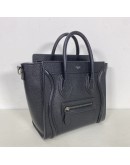 CELINE Nano Luggage with Shoulder Strap in Black Grained Calfskin - SHW (Year 2019)