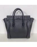 CELINE Nano Luggage with Shoulder Strap in Black Grained Calfskin - SHW (Year 2019)